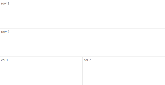 Email client creations: nested cells