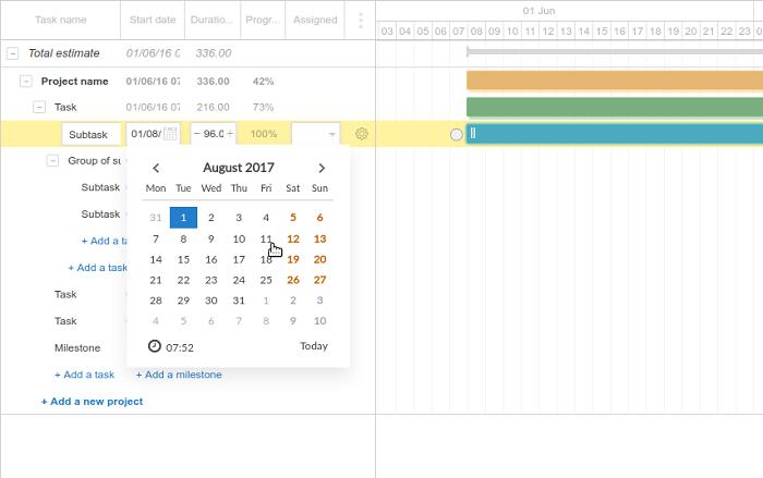 Using Calendar and the GantPRO app