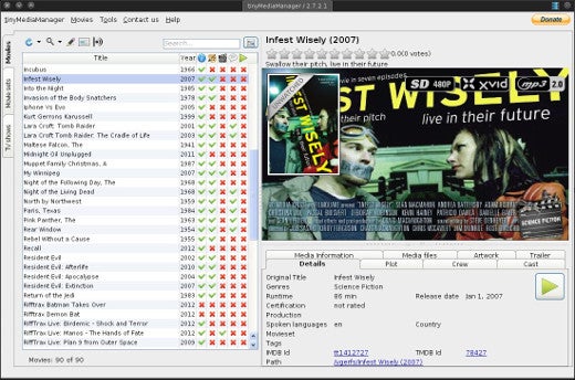 tinyMediaManager pulls metadata from the web
