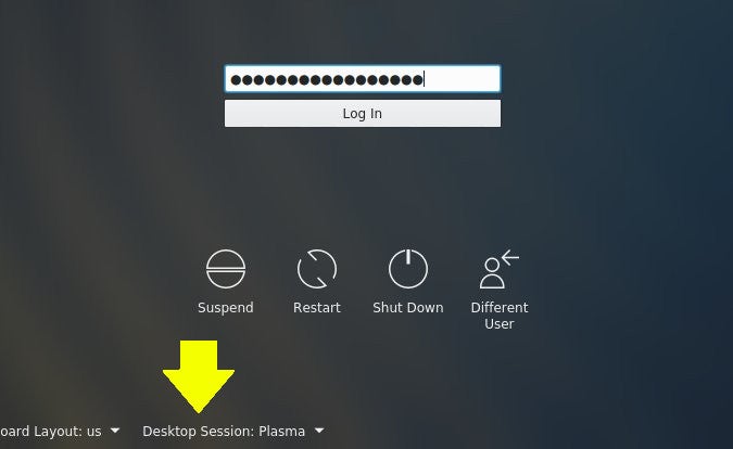 Select your desktop session with KDM Select your desktop session with KDM
