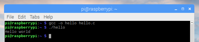 C hello world message C hello world message