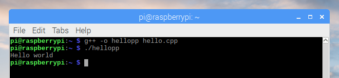 C++ hello world message C++ hello world message