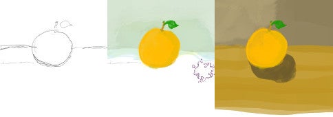 Still-life drawing of an orange Still-life drawing of an orange