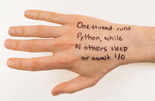 hand with writing