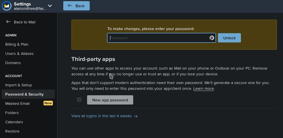 Fastmail app password Fastmail app password