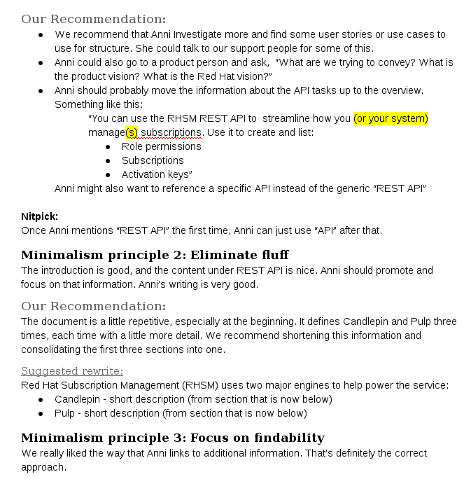 Feedback from Red Hat writers/editors on overview doc writer/editor feedback on overview doc