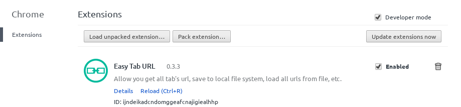 Load unpacked extension button in Chromium Load unpacked extension in Chromium browser