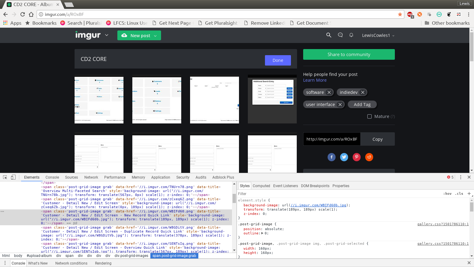 Imgur page inspector shows the structure of a web page Imgur page inspector