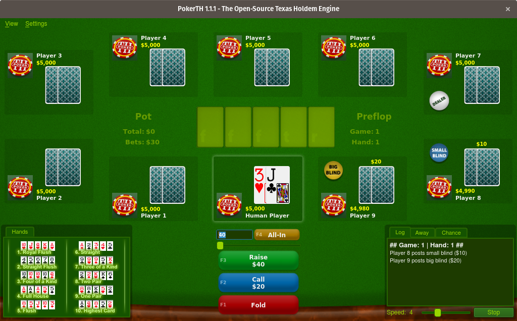 Pokerth screenshot Pokerth screenshot