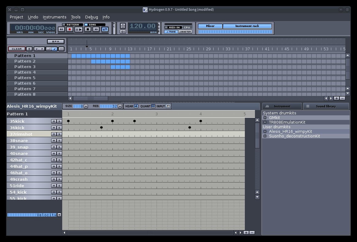 HR-16 drumkit user interface HR-16 user interface