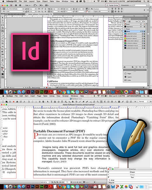 InDesign .idml file opened with Scribus.