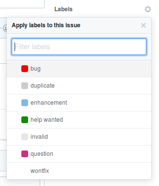 Applying labels to an issue Applying labels to an issue