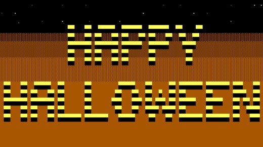 Happy Halloween ASCII art on FreeDOS