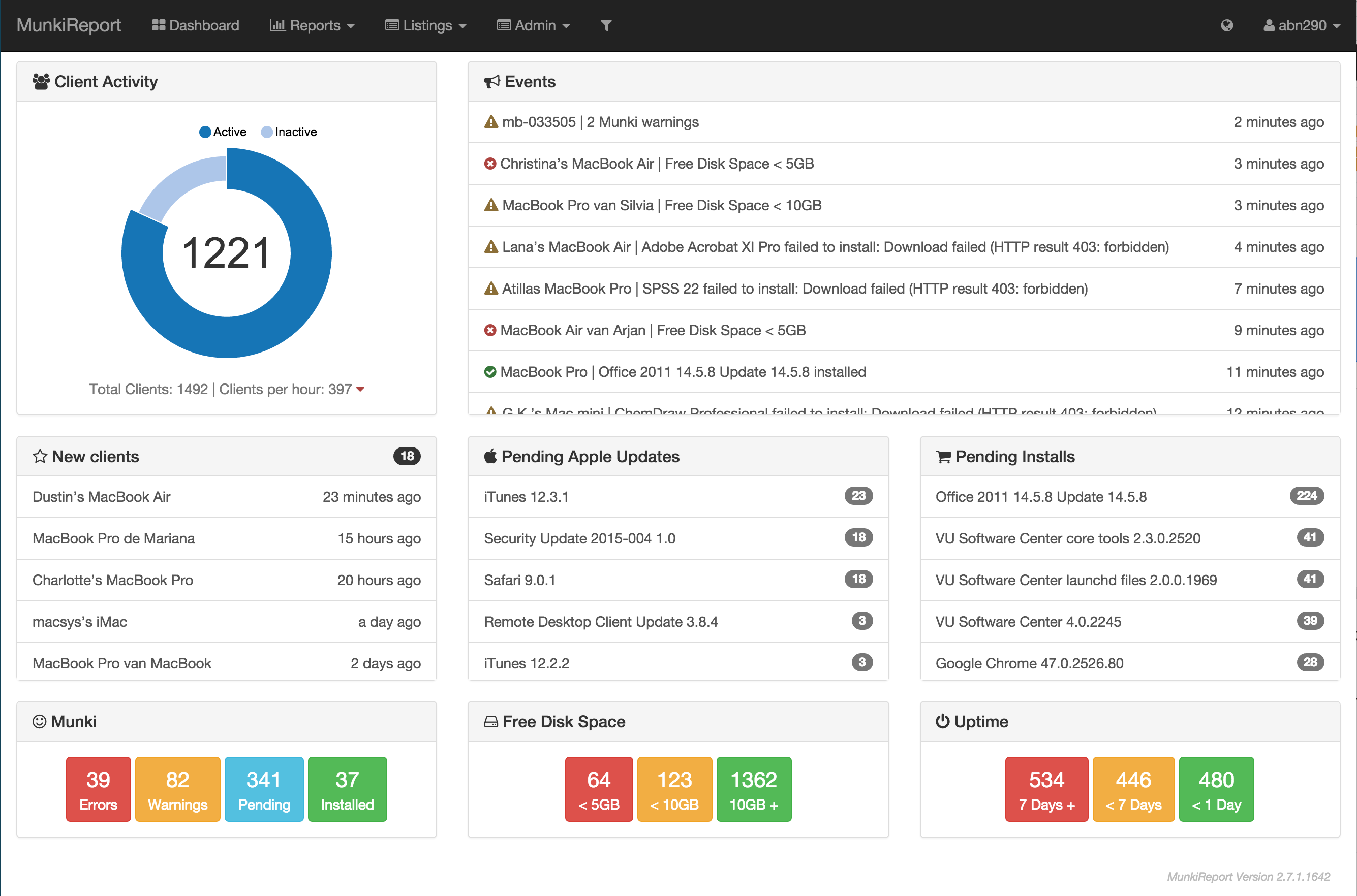 Munkireport-php dashboard