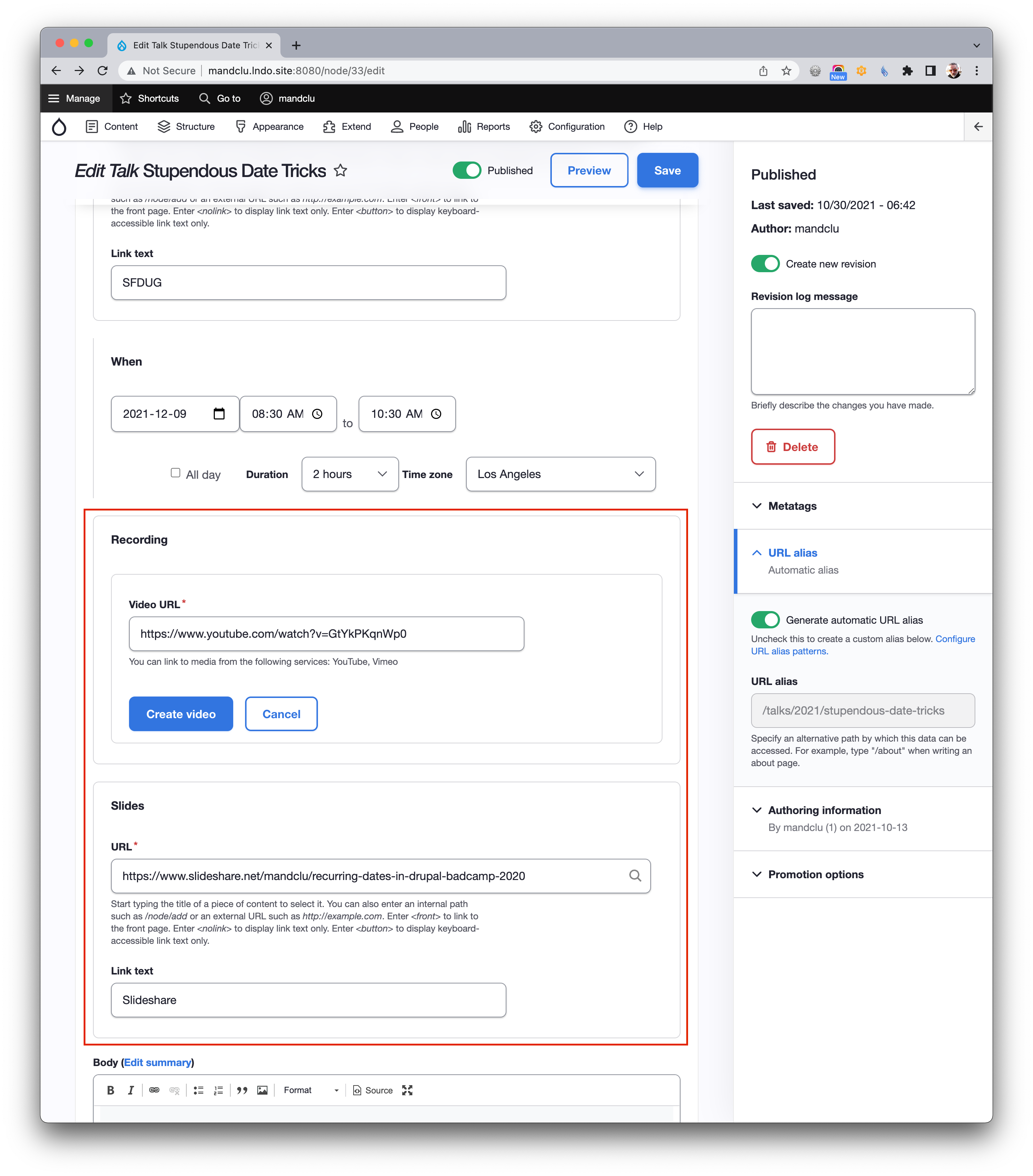 Add a recording and slides Add a recording and slides