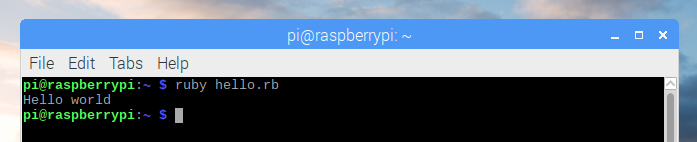 Ruby hello world message Ruby hello world message
