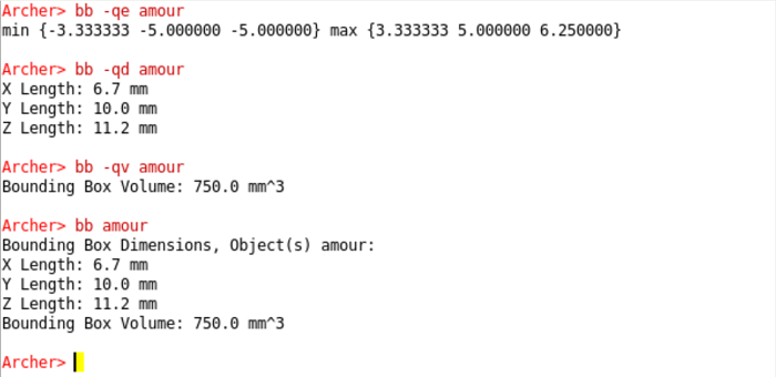 Running the bb amour command in archer&#039;s command prompt