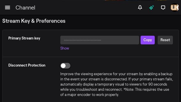 Streaming key Streaming key