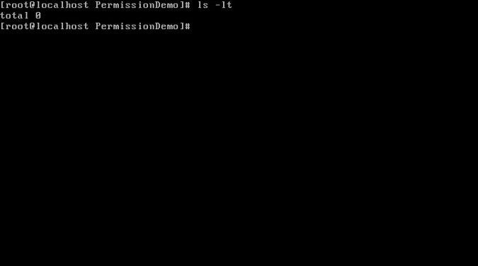 No output from ls -l command No output from ls -l command