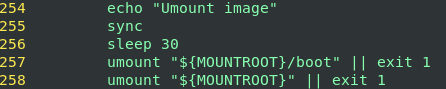 Sleep in between sync and unmount - core dump example Sleep in between sync and unmount - core dump example