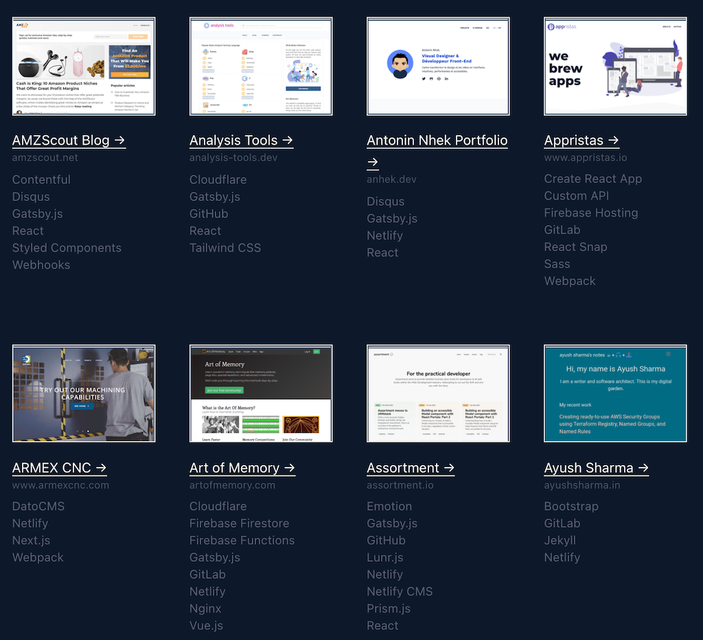 Example Jekyll sites from JAMStack Example Jekyll sites from JAMStack