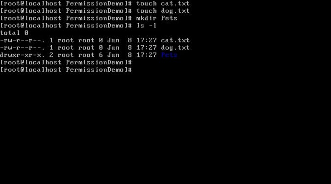 Permissions for new files Creating new files and directory