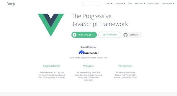 Vue JS page Vue JS page