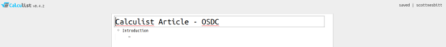 A new outline in Calculist A new outline in Calculist