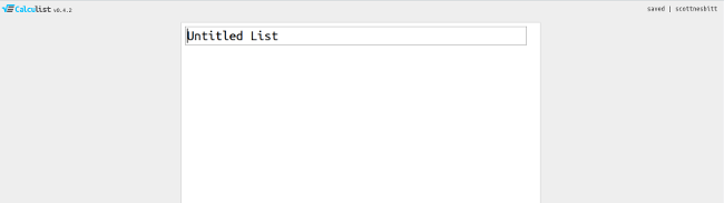 Create a new list in Calculist Create a new list in Calculist