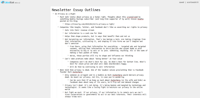 Calculist outline Calculist outline