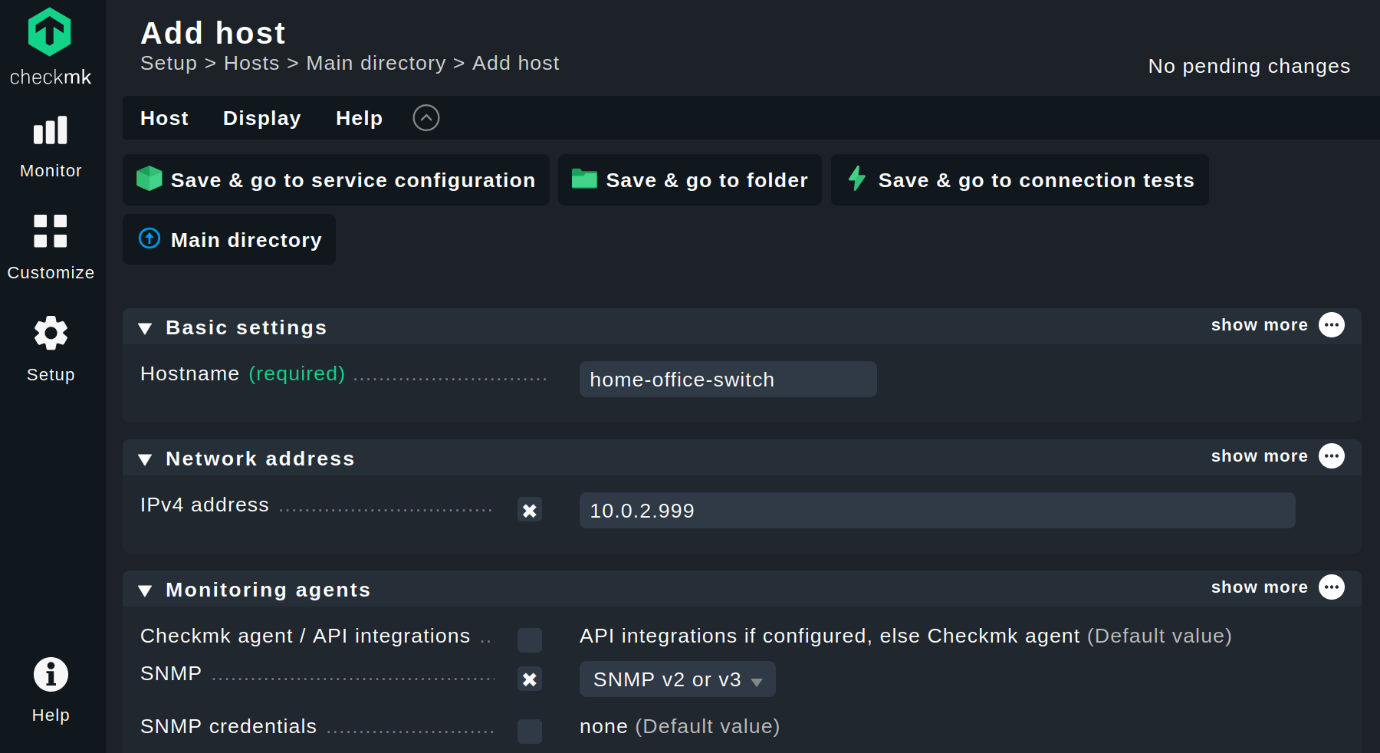 Add SNMP host
