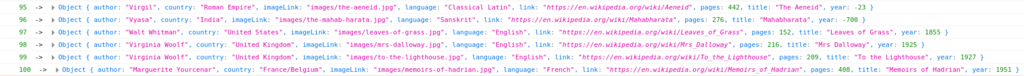 Console log output Console log output