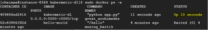 Checking the container's status