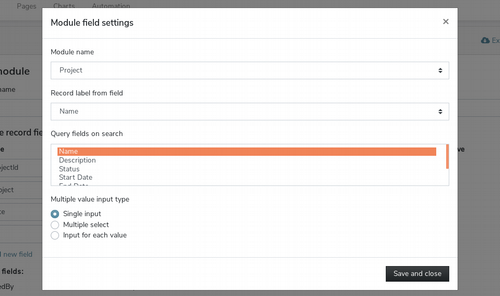 Setting query fields for search Setting query fields for search