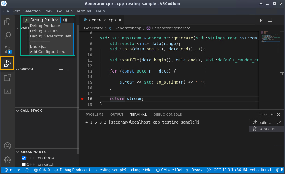 Starting the debugger Starting the debugger
