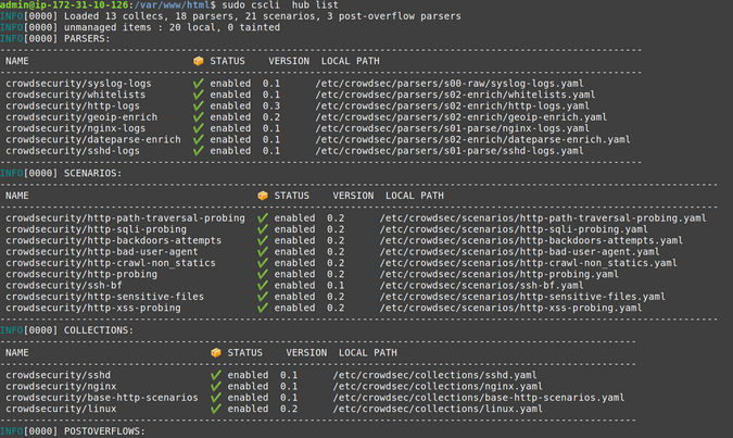 Find installed parsers and scenarios Find installed parsers and scenarios