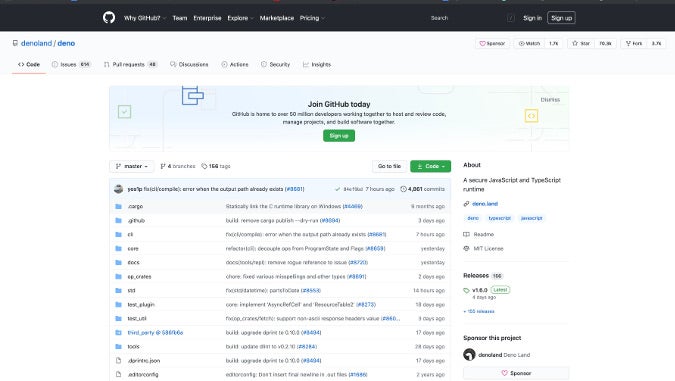 Deno GitHub repo Deno GitHub repo