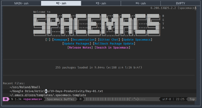 Running Spacemacs in eDEX-UI Running Spacemacs in eDEX-UI