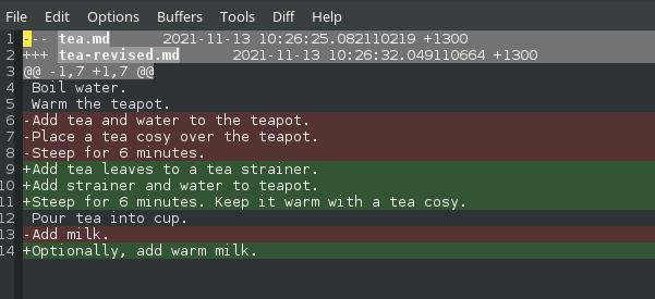 A patch file in Emacs A patch file in Emacs