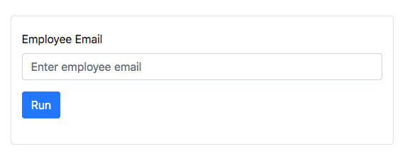App interface to enter employee email App interface to enter employee email