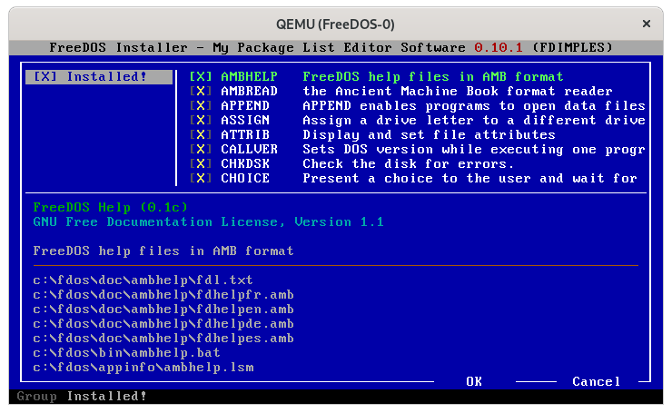 If you only see an "Installed" message, check that the CD-ROM is loaded fdimples installed