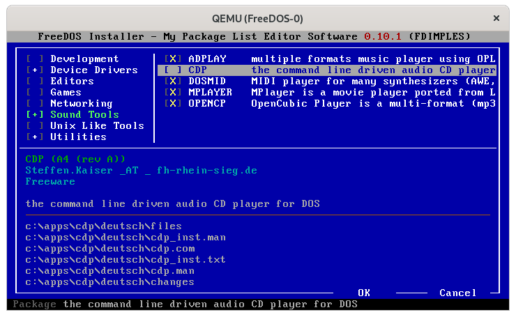 Unselect a package to remove it fdimples unselect cdp