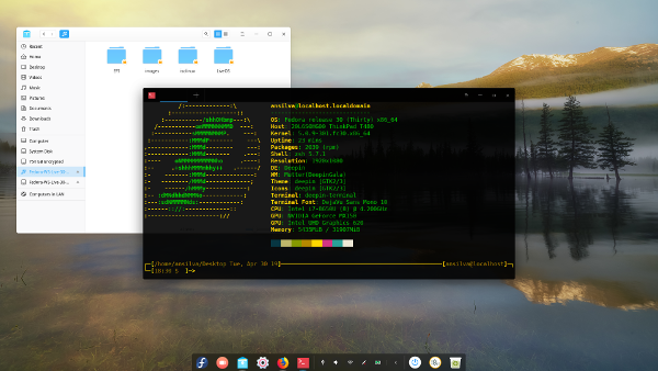 Deepin desktop on Fedora 30 Deepin desktop on Fedora 30