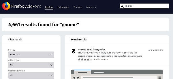 Search result for GNOME Shell Integration Search result for GNOME Shell Integration