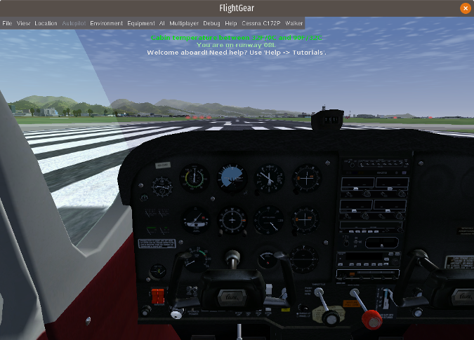 FlightGear cockpit view FlightGear cockpit view