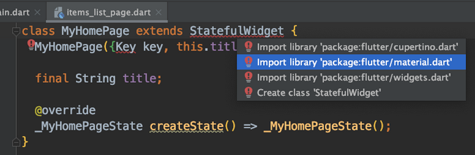 Importing Flutter package Importing Flutter package