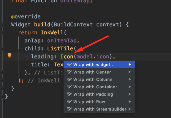 Wrap with widget option Wrap with widget option