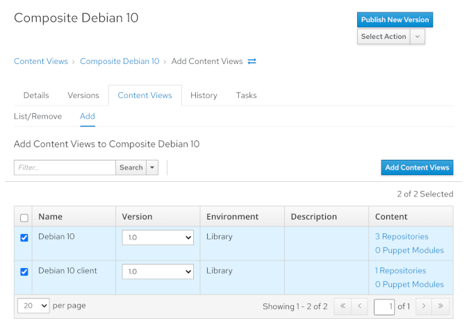 Composite content view Composite content view