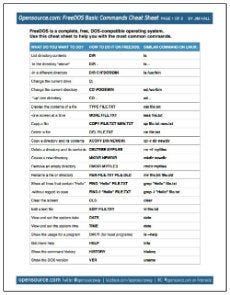 FreeDOS cheat sheet cover image FreeDOS cheat sheet cover image
