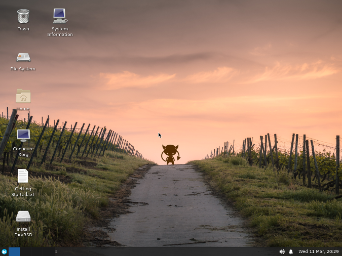 FuryBSD Live XFCE Desktop FuryBSD Live XFCE Desktop